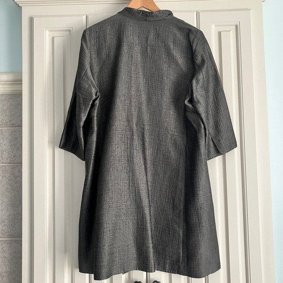 EILEEN FISHER Silk Cotton Open Cardigan Blazer Jacket Size Large - Picture 4 of 6